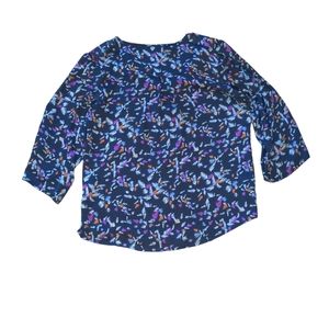 Collective Concepts Feather Print Blouse Size Large